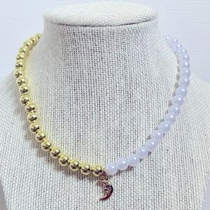 Gold Moon Pearl Necklace